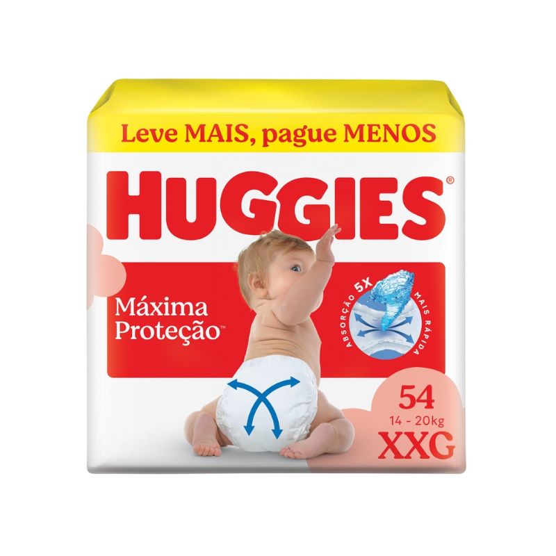 Fralda Huggies Máxima Proteção XXG 54 Unidades — Huggies