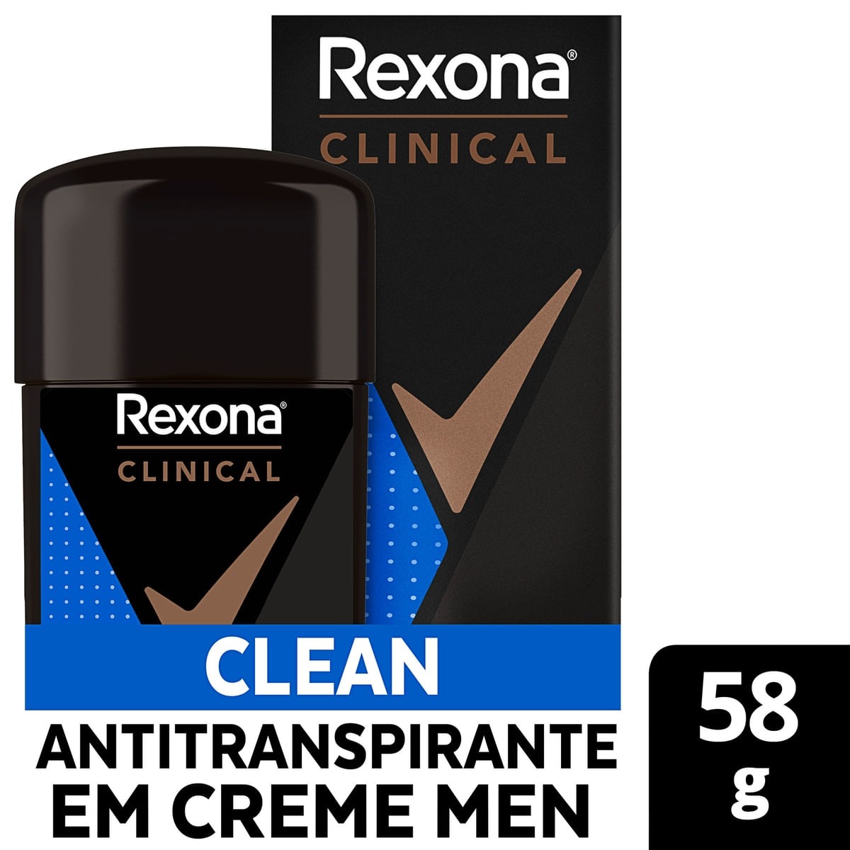 Desodorante Antitranspirante Rexona Masculino Clinical Clean 96h Creme 58g — Rexona