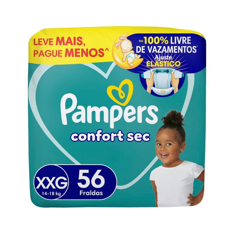 Fralda Pampers Confort Sec Bag Super XXG 56 Unidades — Pampers